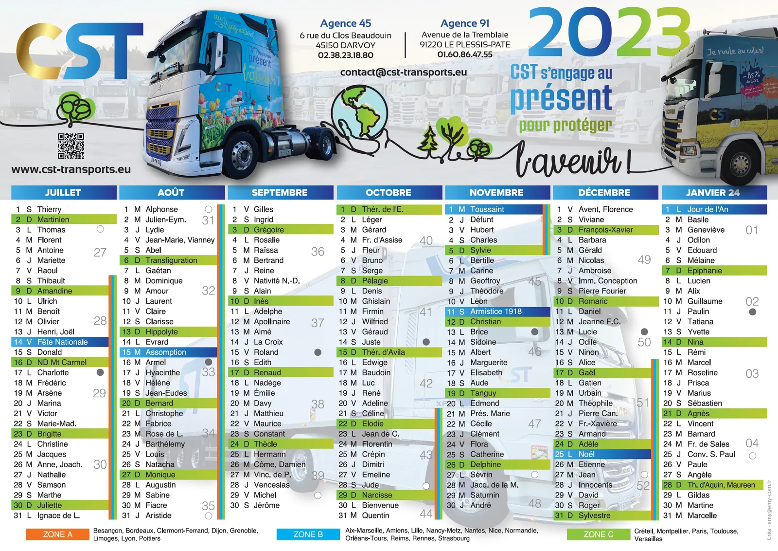 Calendrier CST 2023