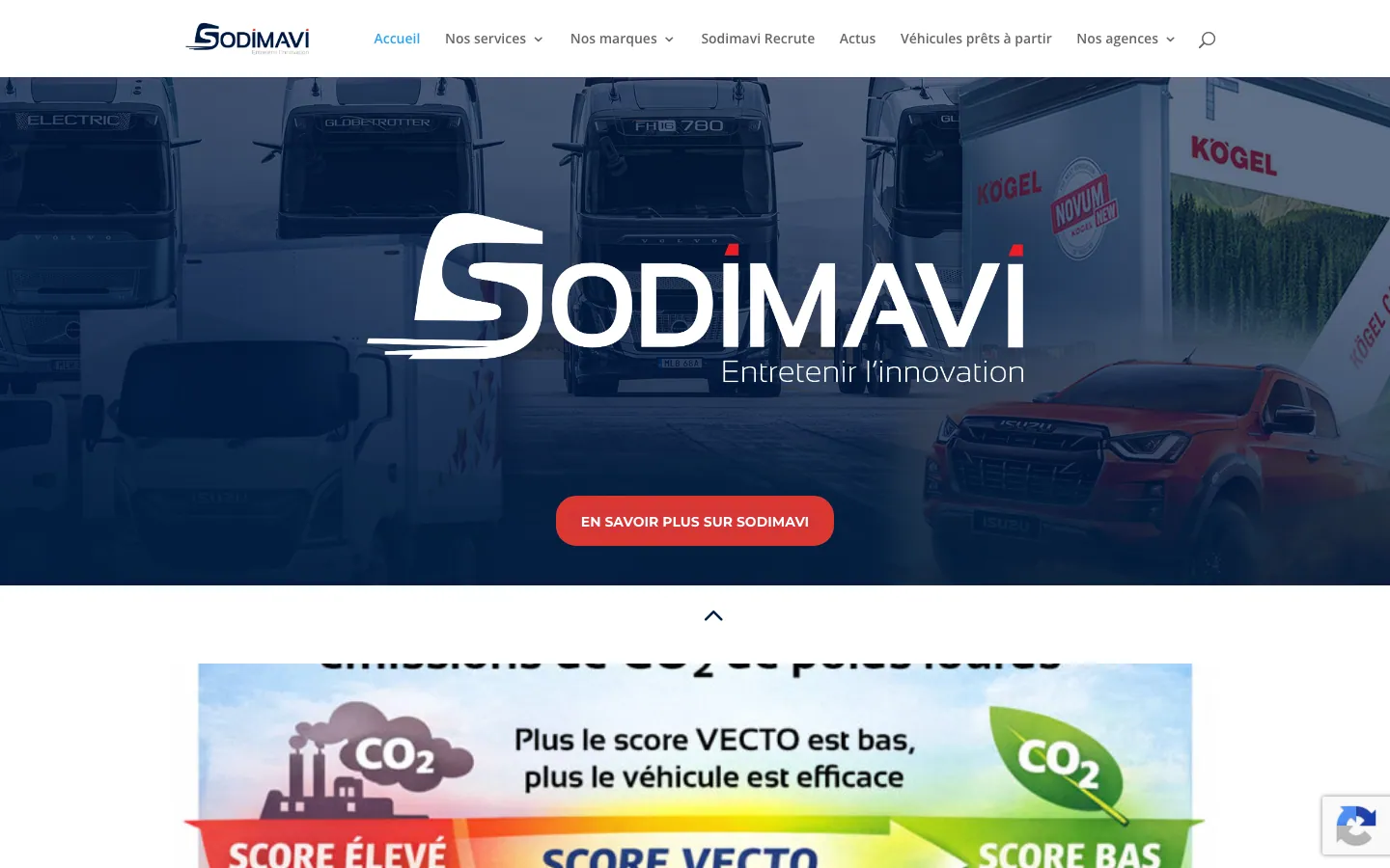Site web Sodimavi — agent distributeur VOLVO / KÖGEL / ISUZU / DAF